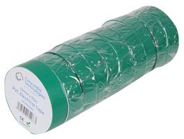 AIT1933GRN 10/PK - PVC Insulation Tape, 19mm x 33m, Green, Pack of 10