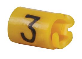 6153403 - Z Type Cable Marker, 3, Straight Cut, Yellow, 2.5-4mm, Reel of 1000