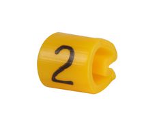 6173402 - Z Type Cable Marker, 2, Straight Cut, Yellow, 3.4-5.7mm, Reel of 1000