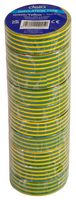 IM50710GY - PVC Electrical Insulation Tape, 20m x 19mm, Green, Yellow, Pack of 10