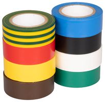 PP13001A - Insulation Tape, 19mm x 8m, Multicolour, Pack of 8