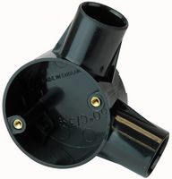CJB25/2B/BLK - 2-Way Angle Box - 25mm System - Black