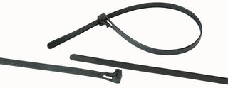 PP01674 - Releasable Cable Ties, 250mm x 7.5mm, Black, Pack of 100
