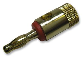 PSG02038 - 4mm Plug, Gold / Red, Short Body