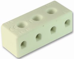 CHTB4/4N - Ceramic Terminal Block, 4 Way, 32A, High Temperature