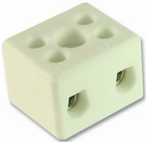 CHTB6/2N - Ceramic Terminal Block, 2 Way, 41A, High Temperature