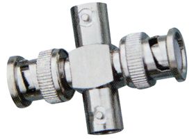 PSG04270 - 2x BNC Plugs to 2x BNC Sockets 4 way Adaptor, Nickel Plated Brass Body