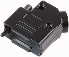 MHD45ZK9-BK-K - D-sub Hood, Metal, Black, 45 Degree Entry, 9 Way, (D45ZK9-BK-K)