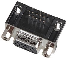 L77HDE15SD1CH4F - 15 Pin Hi Density D-Sub Right Angle PCB Socket, Front Lock
