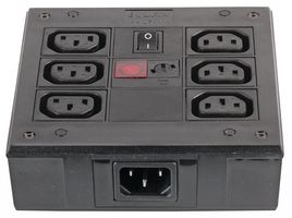 PXD701/561/10/1 - IEC Distribution Unit, 6x Shuttered Outlets with EMI Filter