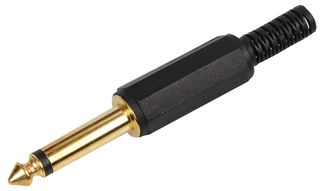 PSG08570 - 6.35mm Mono Jack Plug, Gold, 2-Pole