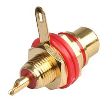 PSG08615 - RCA Phono Socket, Chassis Mount, Gold Plated, Red