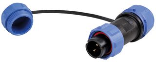 PELR0114 - Circular Threaded Connector Plug, 2-Pole, 5-8mm, IP68