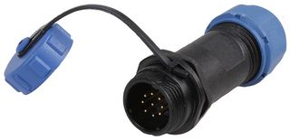 PELR0134 - Circular Threaded Connector Inline Plug, 9-Pole, 5-8mm, IP68