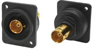 CP303112GX - Feedthrough 75 Ohm BNC Socket to Socket, 12GHz, Gold Plated, Panel Mount, Plain Hole