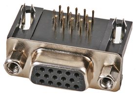 PS11578 - High Density 15 Pin D Sub Socket, PCB, Right Angle