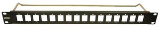 CP30159 - 16 Port 1U Slim Panel with Cable Bar, M3 Holes