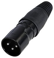 RCX3M-Z-001-0 - 3 Pole XLR Plug, IP65, Black, Tin Plated Contacts