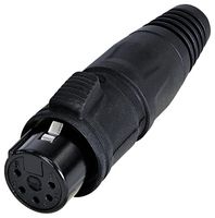 RCX5F-Z-001-0 - 5 Pole XLR Socket, IP65, Black, Tin Plated Contacts