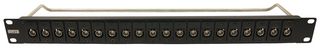 CP30191 - 1U 20 Port XLR Slim Patch Panel, Loaded with 75 Ohm BNC Coaxial Connectors, Black