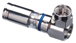 92-691 - F Type Coax Compression Plugs, Right Angle, RG6, 75 Ohm, Pack of 5