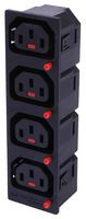 PA135015BK4 - Locking IEC C13 Outlet (F), 4 Tier Appliance Strip