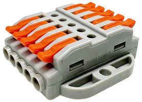TGR-QC-5-5 - 5 Way, Quick Wire Splice Lever Lock Terminal Block Connector, 32A, 600V AC
