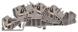 2005-7642 - 4 Conductor Multi Level Installation Terminal Block, Push In Cage Clamp, 20AWG to 10AWG, 32A, Grey