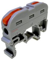 TGR-QC-1-1-D32-GW - 2 Conductor Through Terminal Block with Lever Locks, 35mm DIN Rail, 24 AWG to 12 AWG, 600V, 32A, Grey