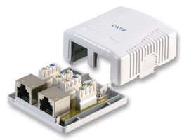 PSG08003 - 2-Port Cat6 RJ45 Surface Mount Socket - Shielded