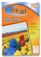 PROJET M110100 - Matt Photo Paper, 100 Sheets - A4 Size, 110gsm