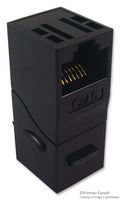 S-ACK90BK - Unshielded Cat6 Female to Female Coupler, Black - Rear Outlet 90° to Front Outlet