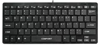 Compact USB Multimedia Travel Keyboard, Black