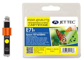 101E007104 - E71Y Remanufactured Ink Cartridge, Yellow - Replaces Epson T0714/T0894