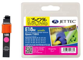 101E018003 - E18M ExtraLife Remanufactured Ink Cartridge, Magenta - Replaces Epson T1803