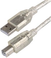 PSG91439 - USB 2.0 A Plug to B Plug Cable, 5m Transparent