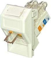 SLJ6-45WH - LOKJAC Cat6 Locking Angled Module, 25x38 White