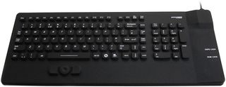 KYBNA-SIL-COMCBK - AccuMed IP67 Antibacterial Medical Keyboard with Mousepad, Black