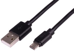 99CDL2-1600 - Lead, USB A Male to Micro B Male, Black 0.5m