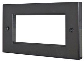 KPL4BK - 2 Gang Euro Style Faceplate for 4 Modules, Black