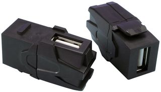 KCUAA290BK - 90 Degree USB 2.0 A Female to A Female Keystone Coupler, Black