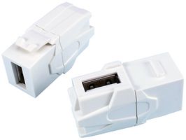 KCUAA290WH - 90 Degree USB 2.0 A Female to A Female Keystone Coupler, White