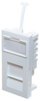 FJKJEWH#24 - Low Profile Cat5e RJ45 Euro Outlet, White 24 Bulk Pack