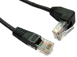 PSG91955 - Cat5e Straight RJ45 to Right Angled Up RJ45 Ethernet Patch Lead, 0.5m