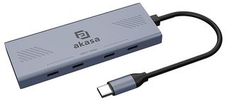 AK-CBCA32-18BK - USB 3.2 Gen 2 10Gbps Four Port USB-C Hub, USB-C to 4x USB-C