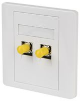 60202PI - 1 Gang Twin ST Fibre Optic Faceplate, White