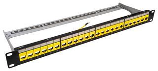 FFK24COLYW - 24 Port Colour Coded Keystone Patch Panel, Yellow