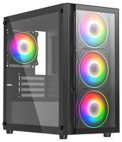LUCID-BLK - Lucid Micro ATX / Mini ITX aRGB Gaming Case, Black