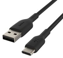 CAB002BT1MBK - BoostCharge Braided USB-A to USB-C Lead, 1m Black