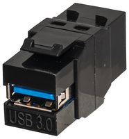 KCUAB3BK - Reversible USB-A Female to USB-B Female Keystone Coupler, Black